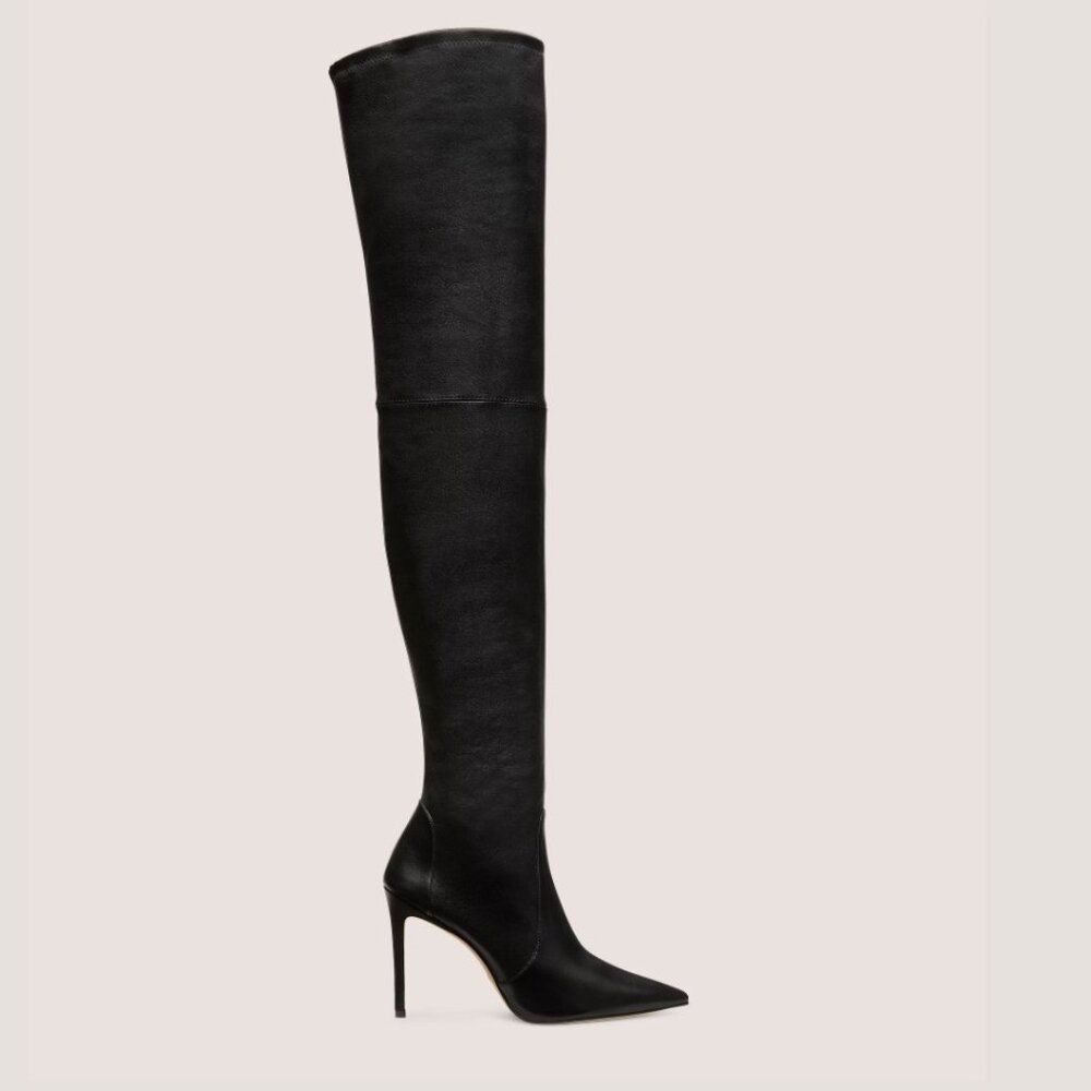 Stuart Weitzman Leather Over-the-Knee Stretch Boots - Excellent Condition!